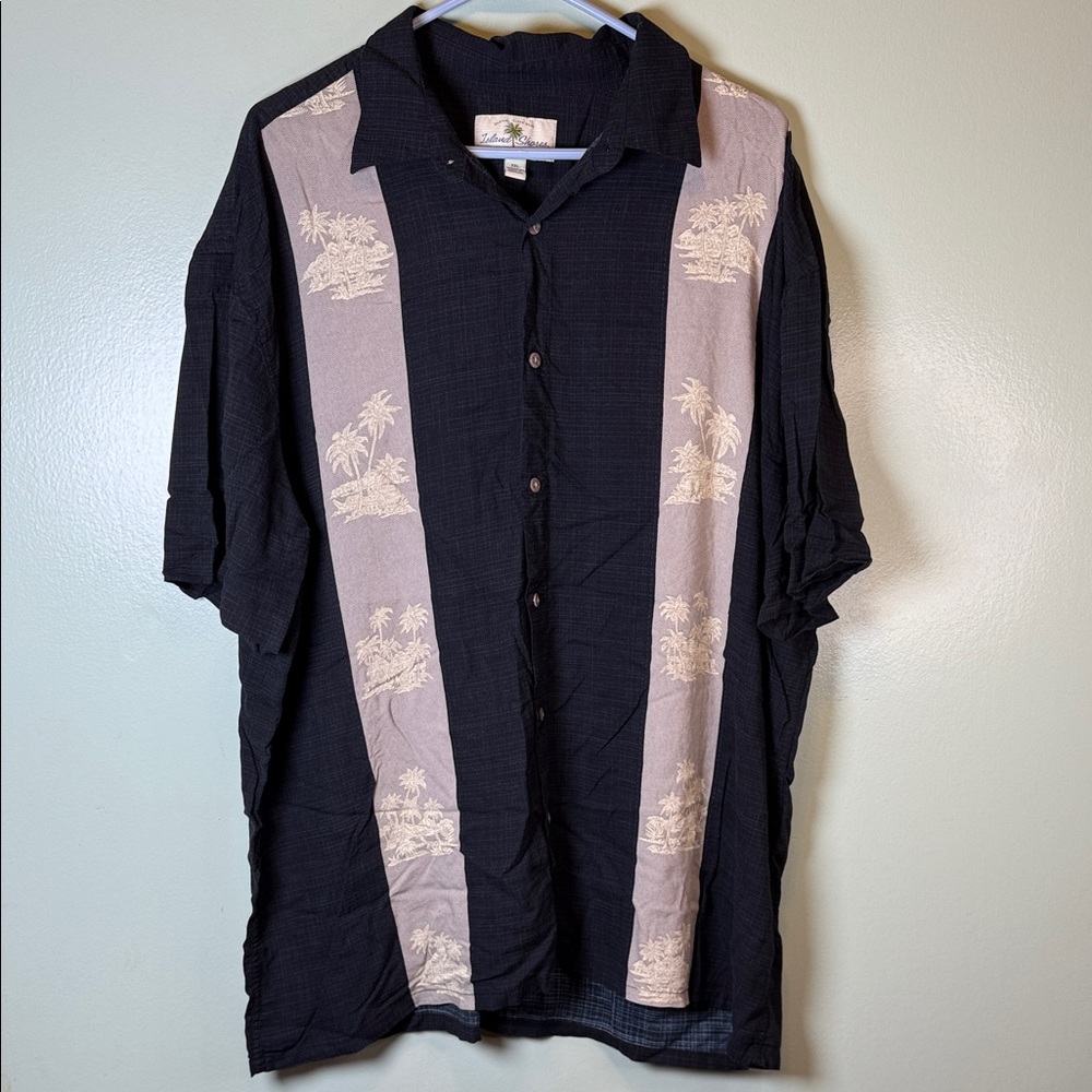 Black and tan Hawaiian Shirt